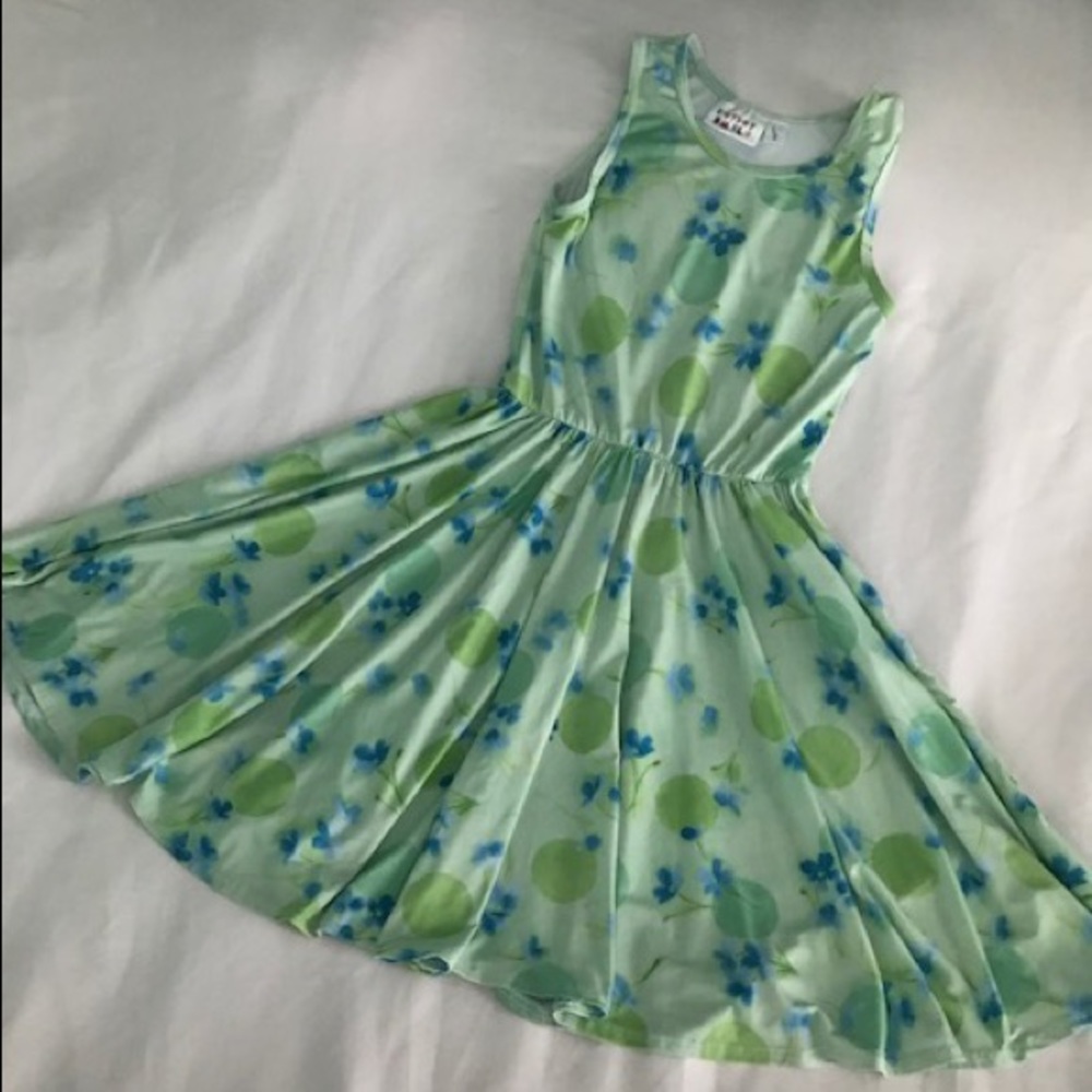 Dot Dot Smile Green Floral Tank Dress—Size 5/6